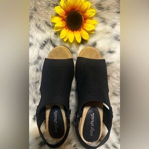 Easy Street Women's Black  Sandals 2”heel